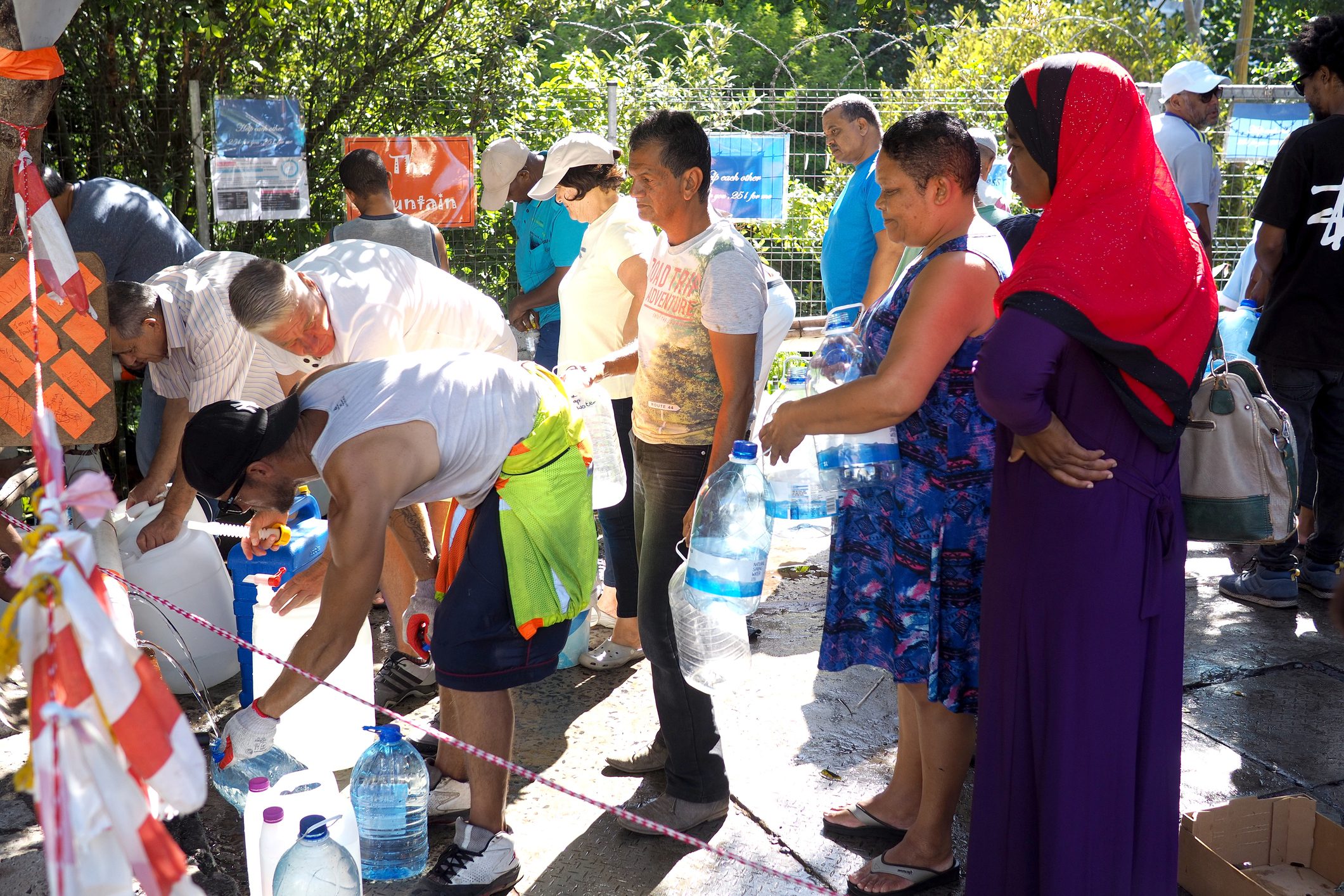 Community gathering for water distribution
