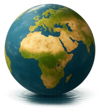 Earth globe showing Europe and Africa